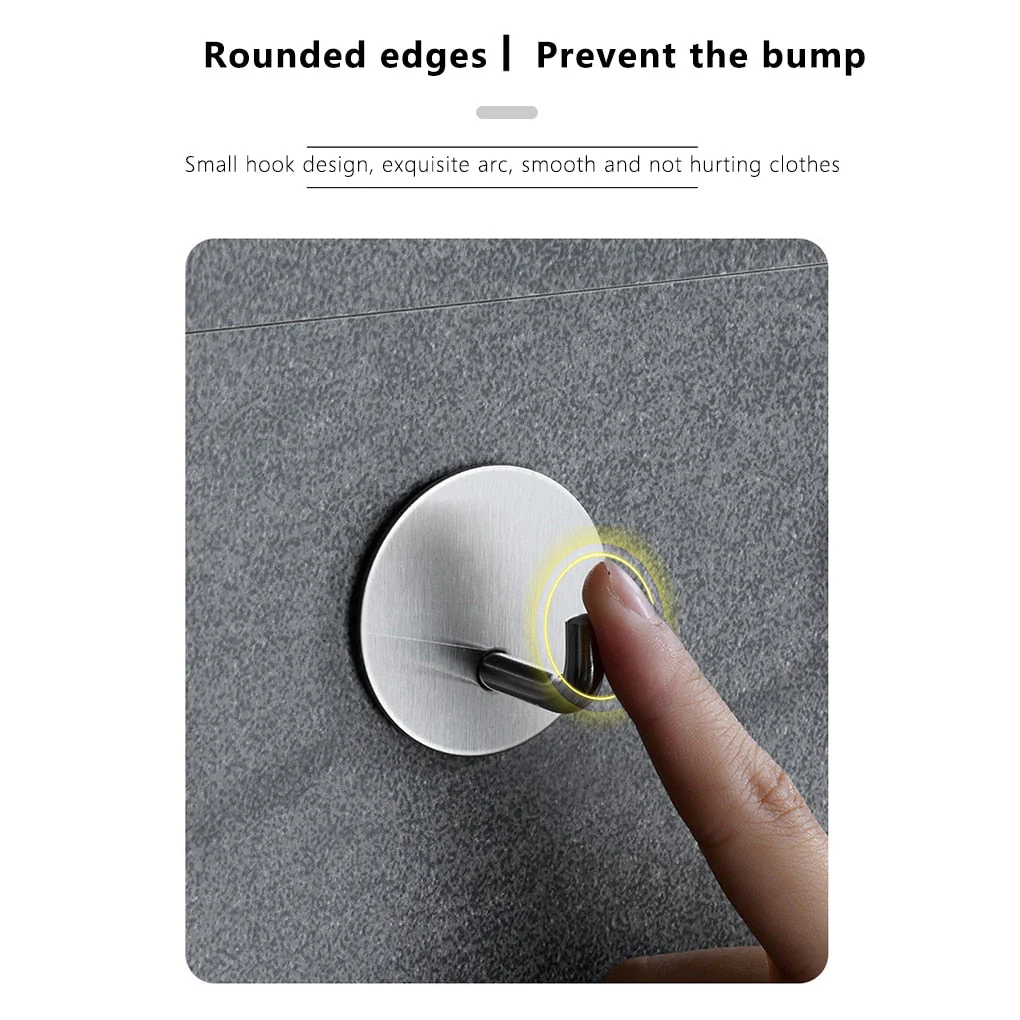 HULIANFU Wall Hook Storage Hanger 304 Stainless Steel Wall Hook Self-adhesive Towel Key Umbrella Hanger Hook for Kitchen Bathroom - Deanwangkt