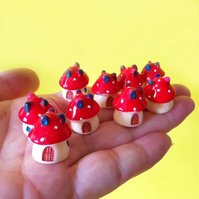 HULIANFU New~9 pcs mini house/little trees/miniatures cottage/shabby /cute/ fairy garden/gnome/moss terrarium home decor/crafts supplies - Deanwangkt