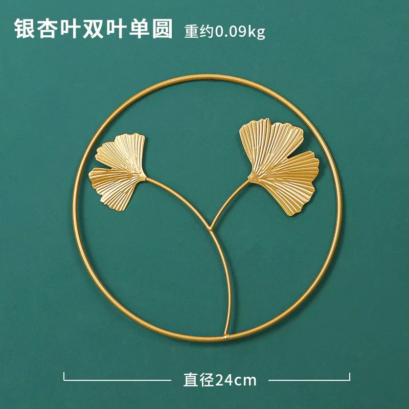 HULIANFU Nordic Metal Leaf Plant Wall Decor Wrought Iron Wall Hanging Non-perforated Wall Mural Living Room Bedroom Home Decoration Hot - Deanwangkt