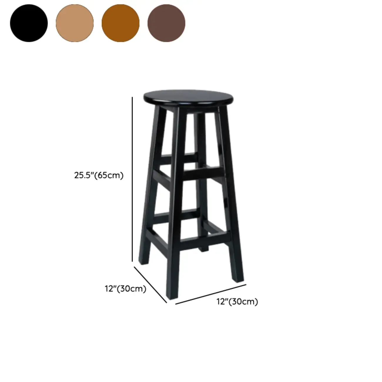 Counter Height Modern Wood Backless Bar Stools