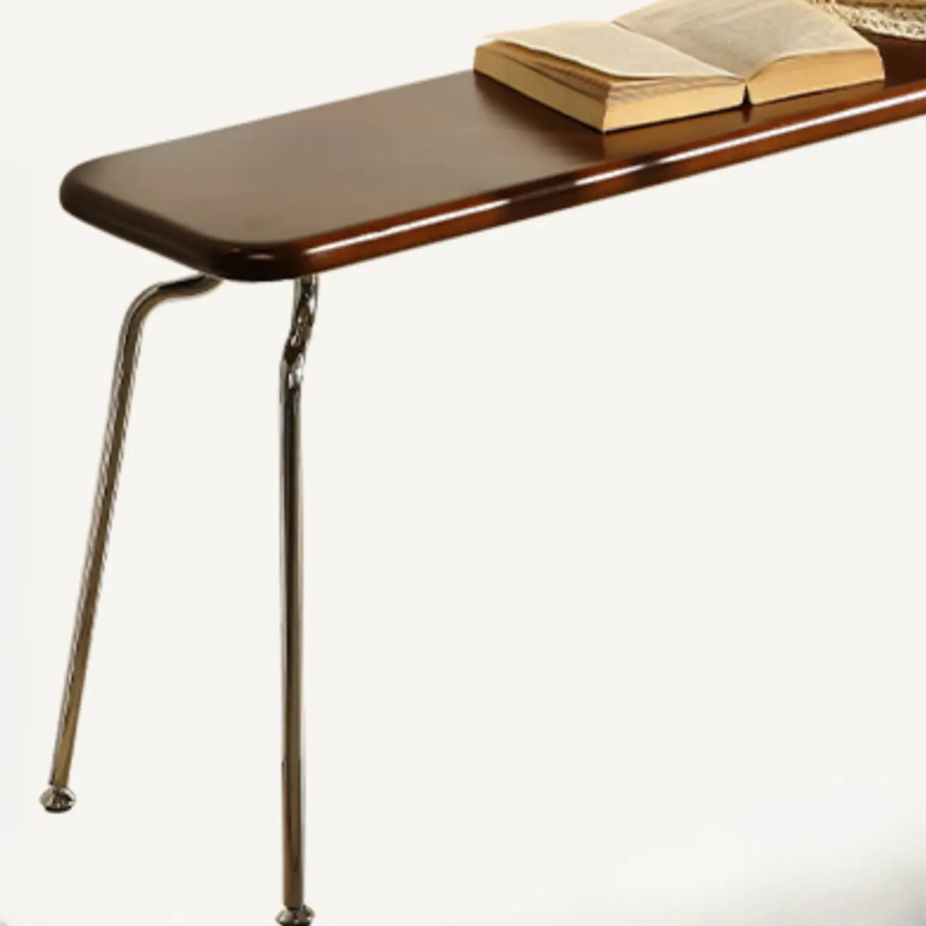 Modern Wood Bedroom Bench with Metal Frame