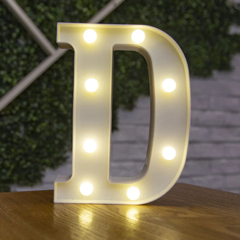 HULIANFU Luxury Alphabet Letter LED Lights Luminous Number Lamp  Battery Night Light for Home Wedding Birthday Christmas Party Decoration - Deanwangkt