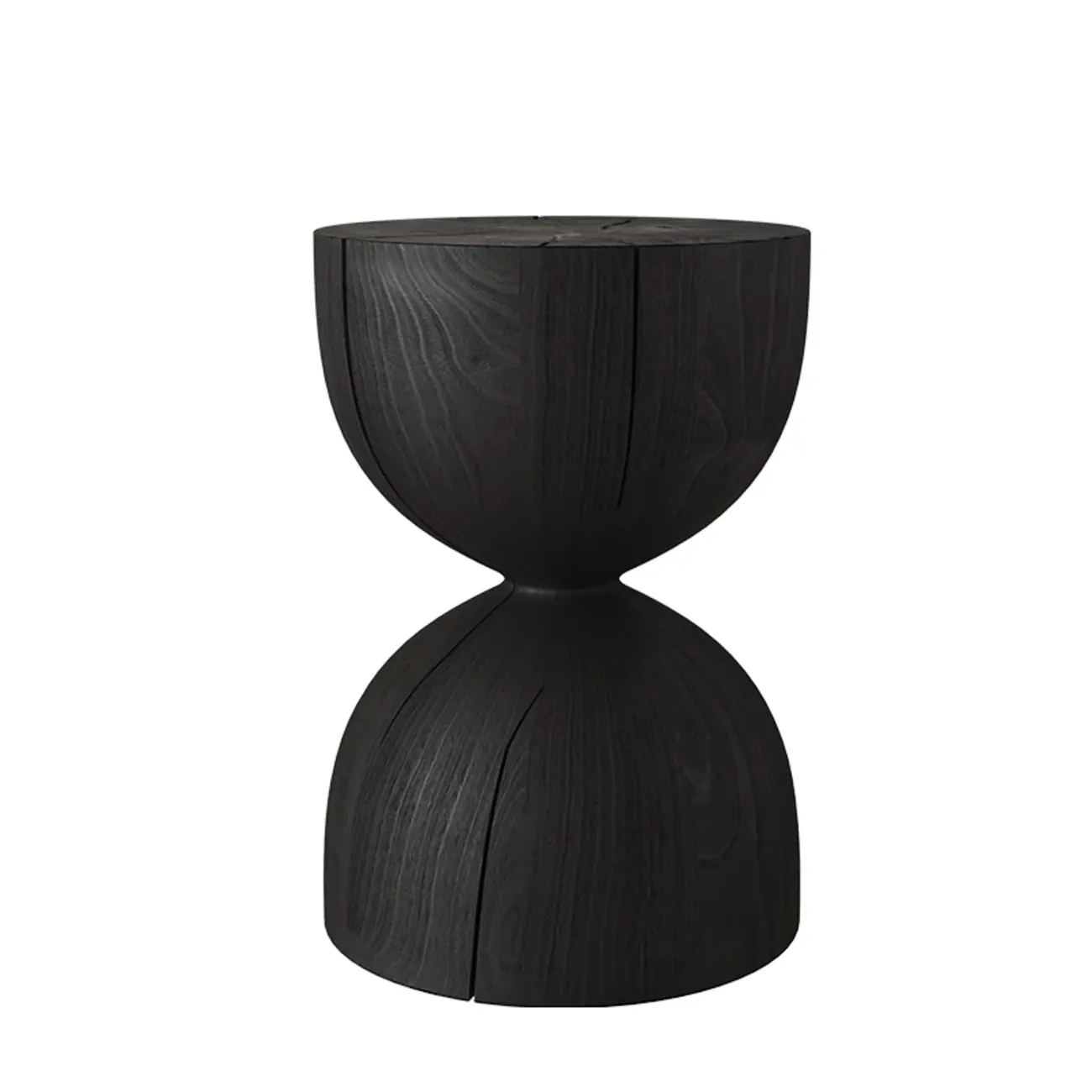 Hourglass Wooden Natural Finish Chairside Table