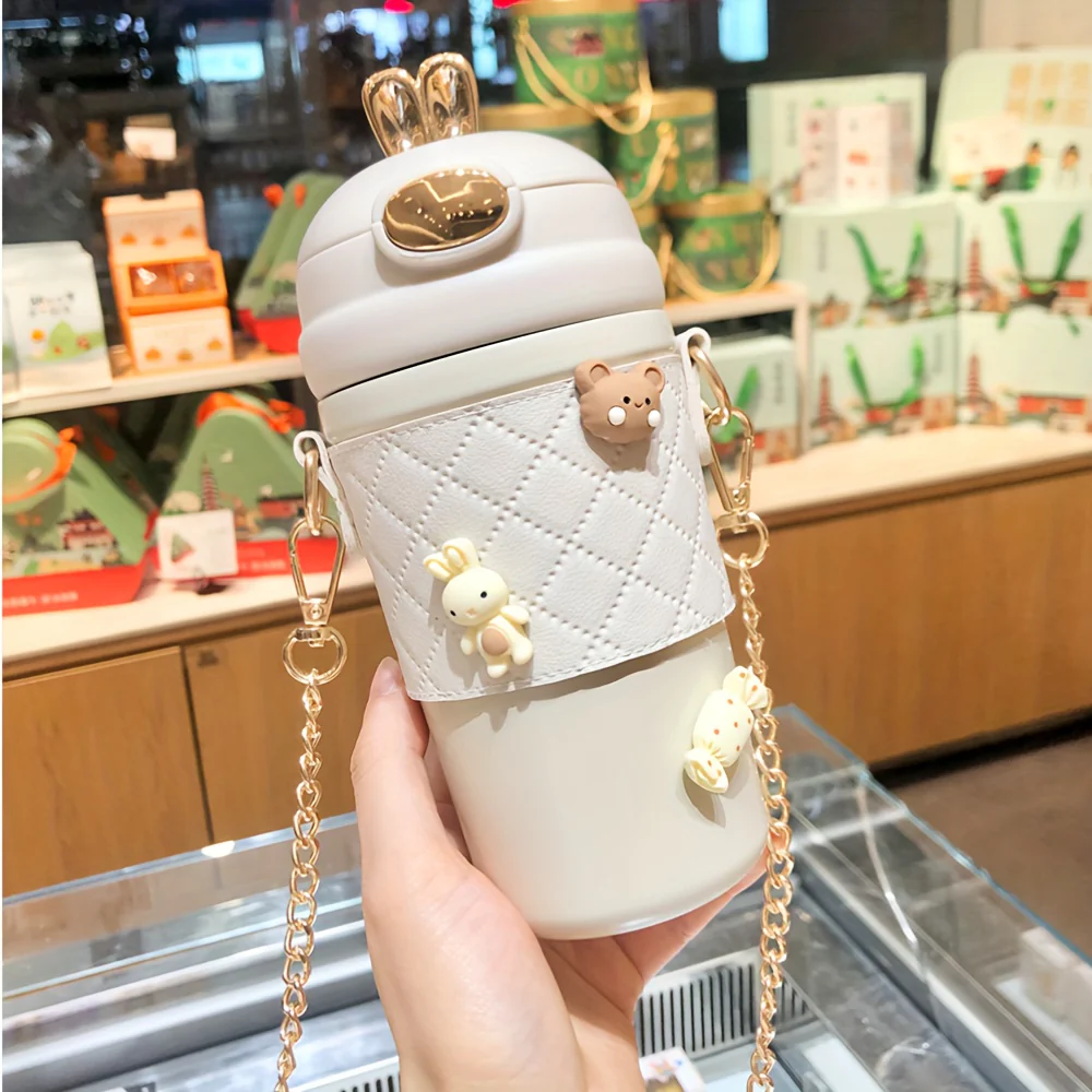 1pc, Insulated Thermal Cup - 304 Stainless Steel Vacuum Flask for Hot and Cold Drinks - Travel Water Bottle with 4 Extra 3D Stickers, Summer and Winter Drinkware, Perfect Gift Idea - Deanwangkt