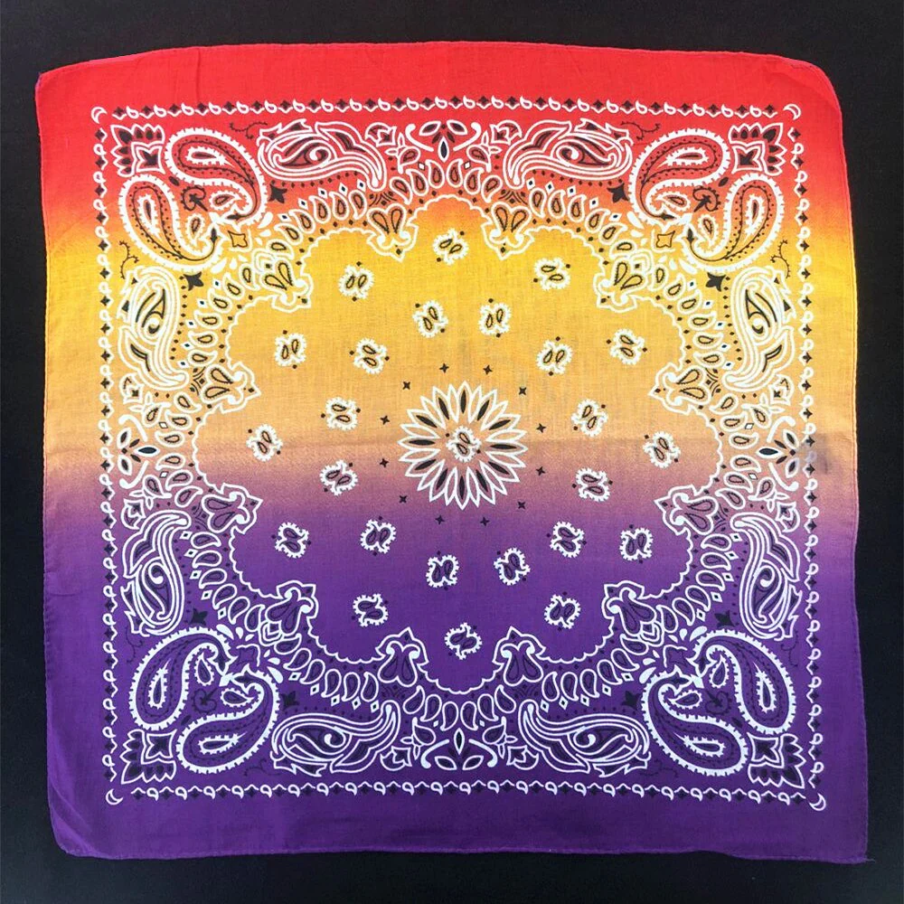 HULIANFU Tie Dye Bandana Cotton Paisley Bandanas Headbands Cowboy Handkerchiefs for Men and Women Colorful Hip-Hop Cycling Outdoor - Deanwangkt