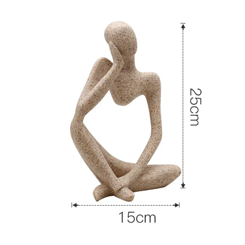 HULIANFU Modern European Style Resin Abstract Thinker Statue For Decoration Simple Sculpture Figurine Hotel Office Home Decor New - Deanwangkt