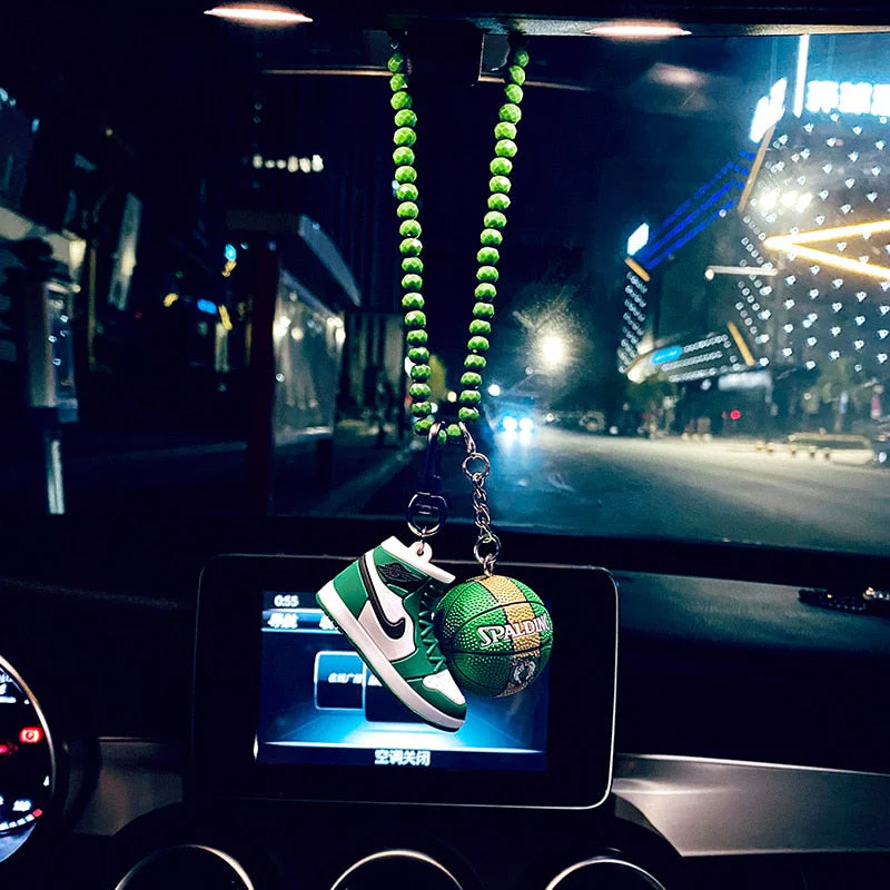 HULIANFU The new creative car pendant male high-end fashion brand basketball shoes crystal car pendant car decor - Deanwangkt