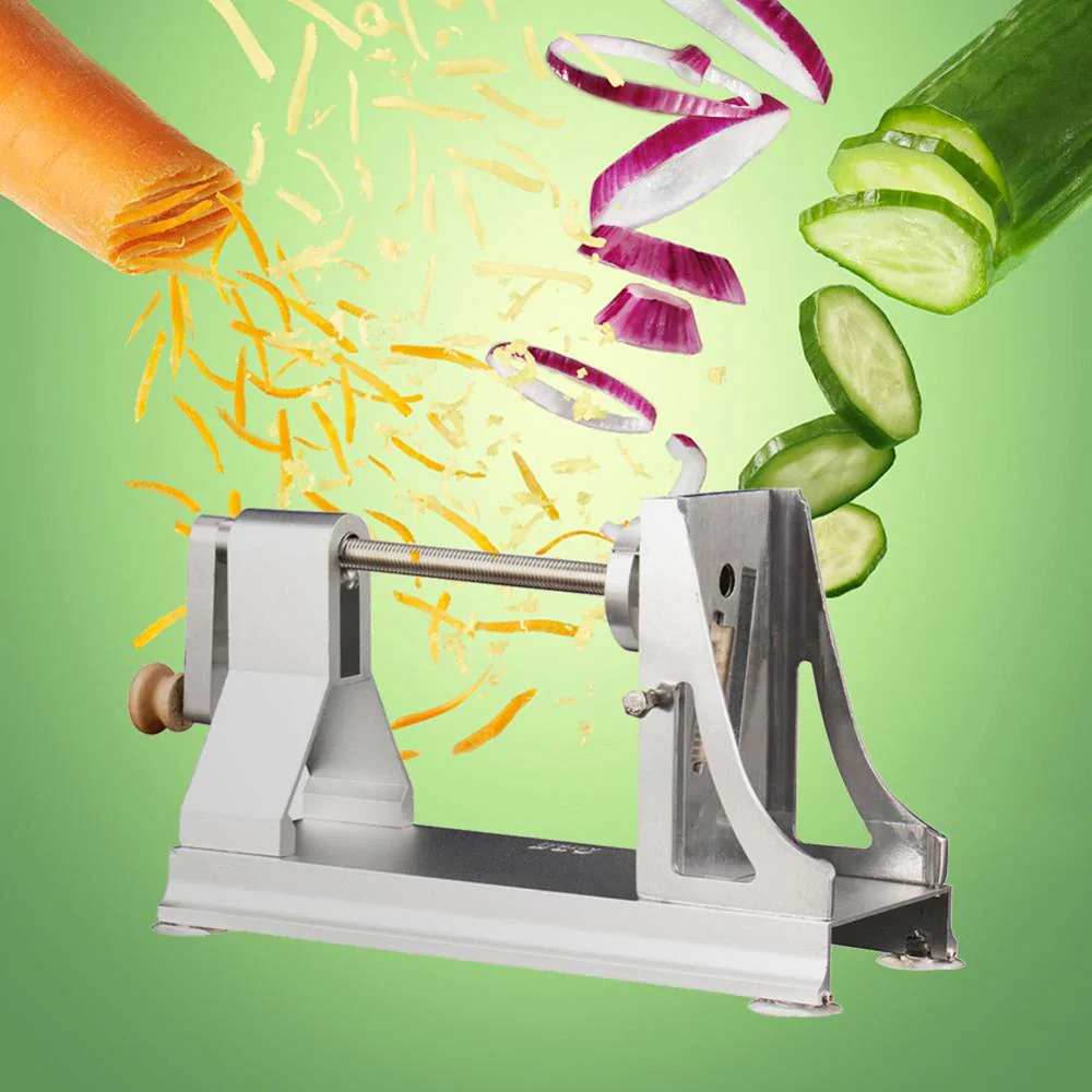 HULIANFU Multifunctional Vegetable Cutter Stainless Steel Blade Manual Food Spiral Slicer Grater Cutter Potato Carrot Grater Kitchen Tool - Deanwangkt