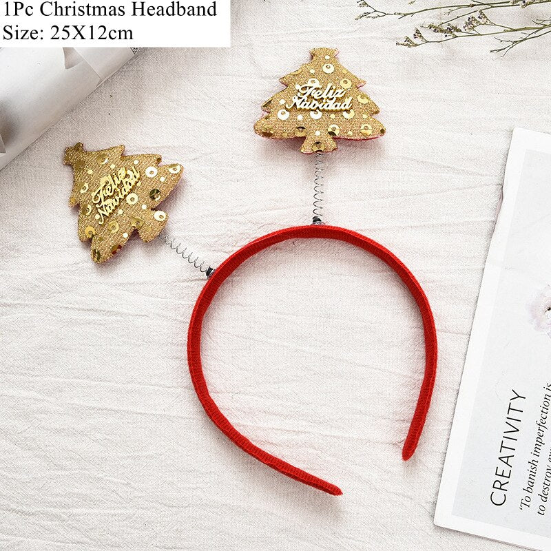 HULIANFU 2026  LuanQI Christmas Headbands for Children Adult Hair Band Red Christmas Santa Claus Snowman Antlers Headband Xmas Decoration Gifts - Deanwangkt