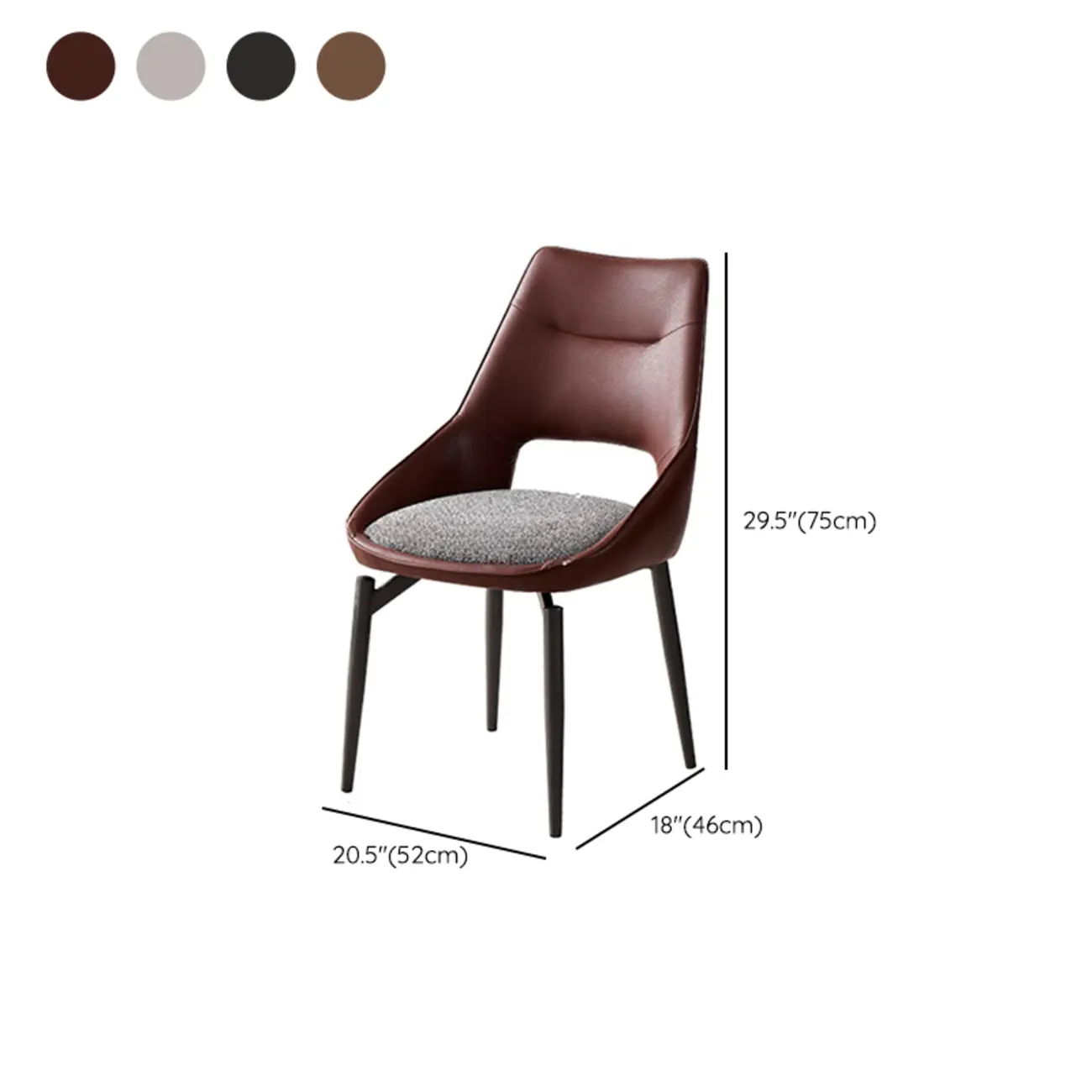 Modern Upholstered Open Back Armless Dining Chair