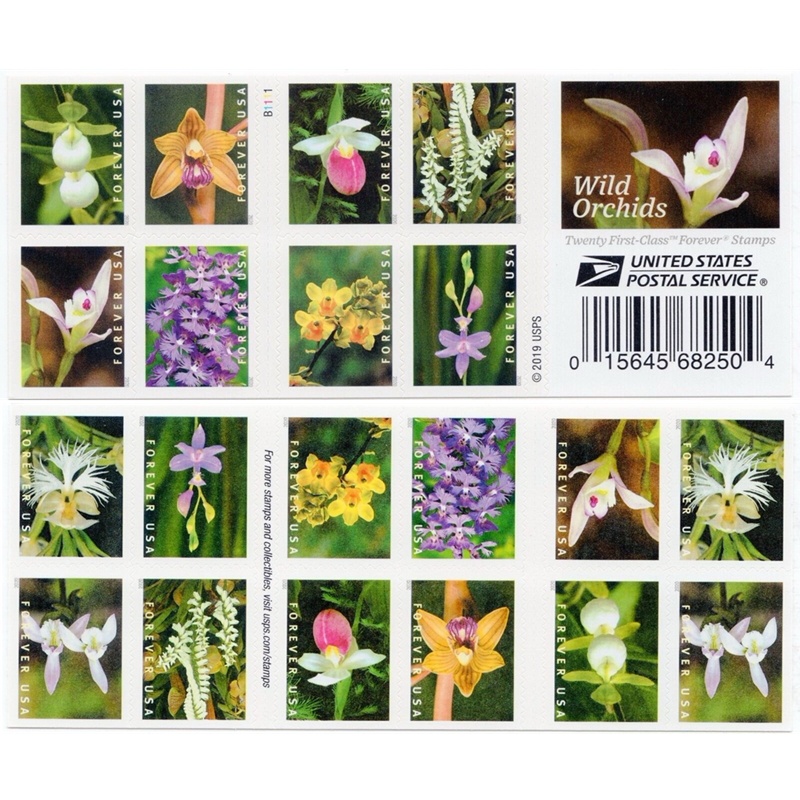 Wild Orchids 2020, (Book of 20) - TWENTYSTAMPS