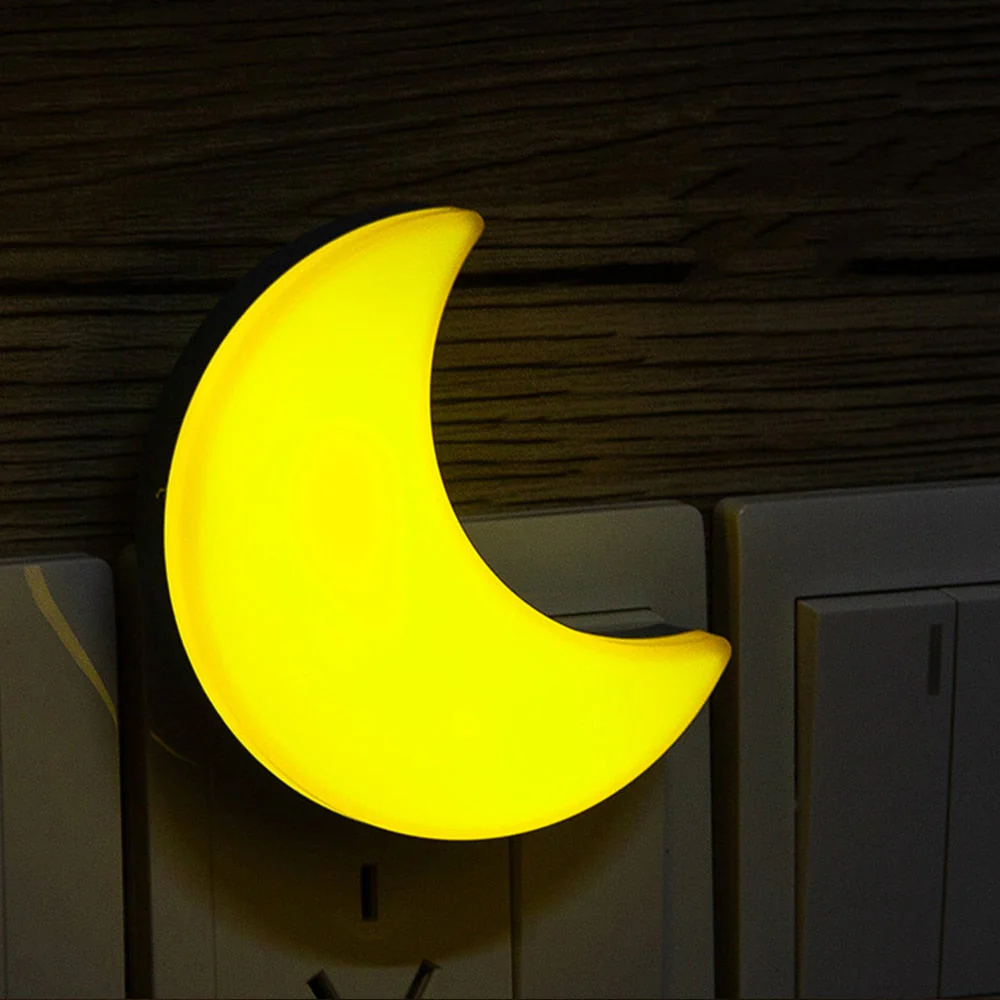 HULIANFU Sensor Control Mini Star Moon LED Light EU/US Plug Night Lamp for Bedside Lamp Baby Bedroom Children  Room Sleeping Decoration - Deanwangkt