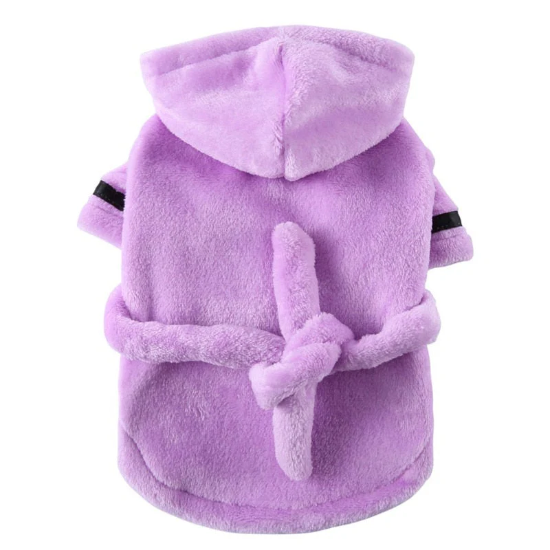 HULIANFU Pet Dog Towel Pajama with Hood Thickened Luxury Soft Cotton Hooded Bathrobe Quick Drying and Super Absorbent Dog Bath Towel - Deanwangkt