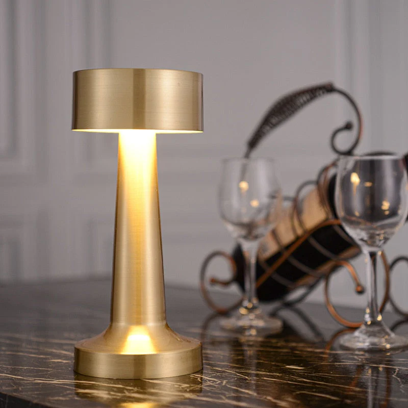 HULIANFU Retro Bar Coffee Table Lamp LED Desktop Night Light Rechargeable Touch Sensor Wireless Restaurant Bedroom Decor Lighting Fixture - Deanwangkt