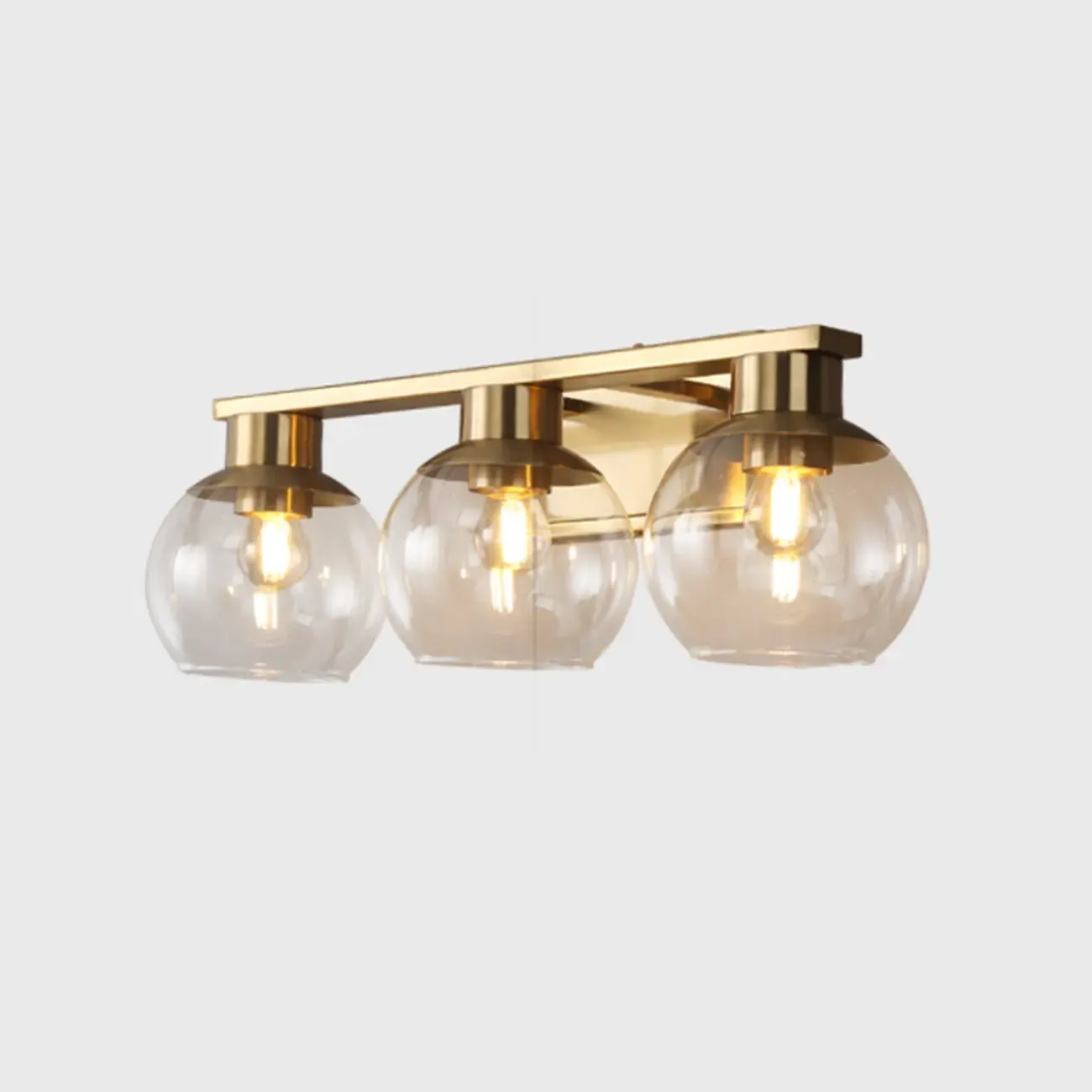 Classic Brass Vanity Lights with Transparent Ball Shade