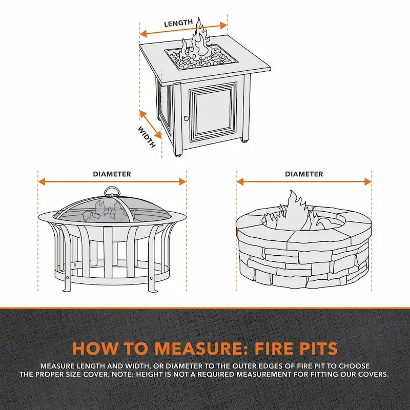 Modern Leisure Garrison Square Fire Pit Table Cover, Waterproof, 42  Square x 22 H, Sandstone