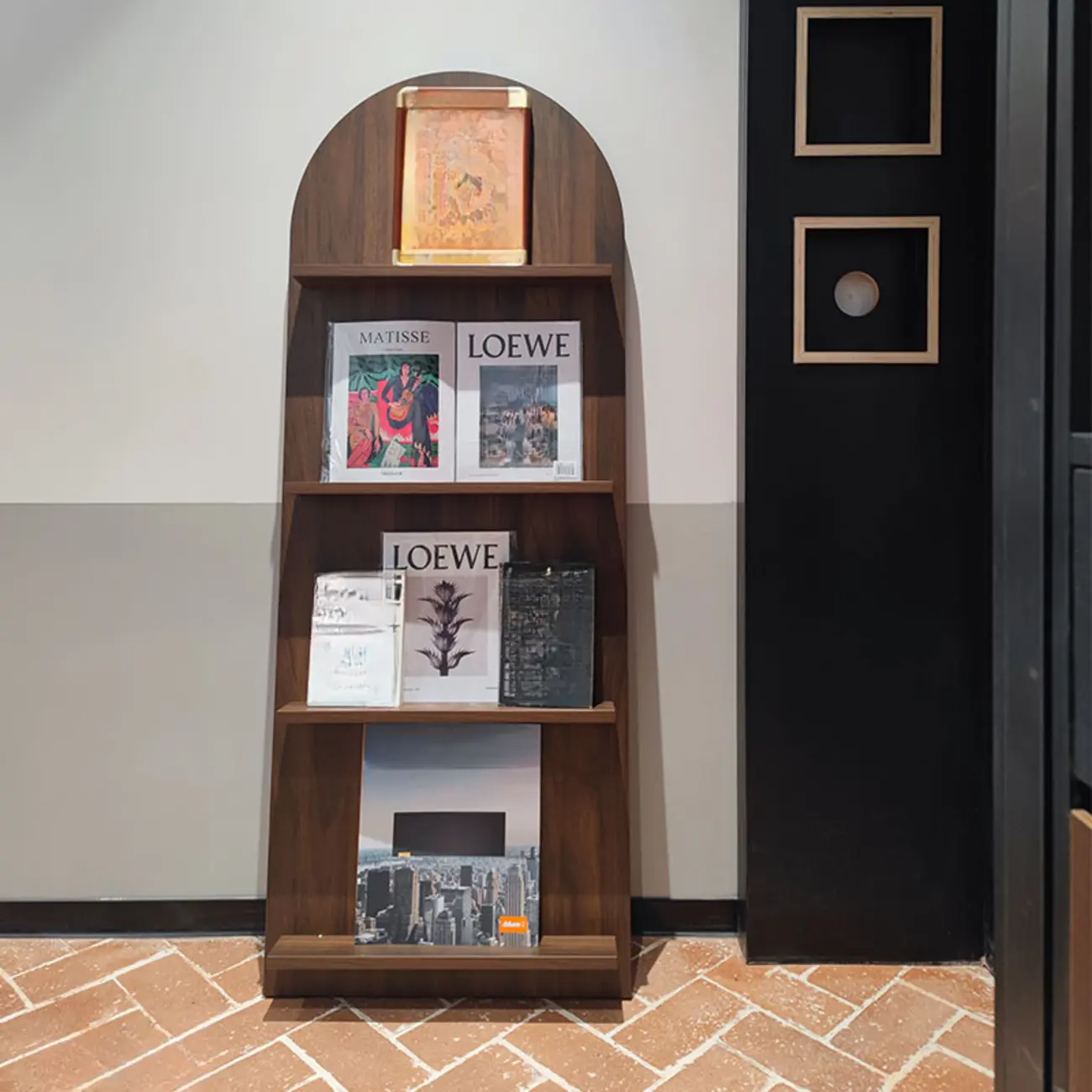 Modern Small Display Vertical Laminate Wood Bookcase