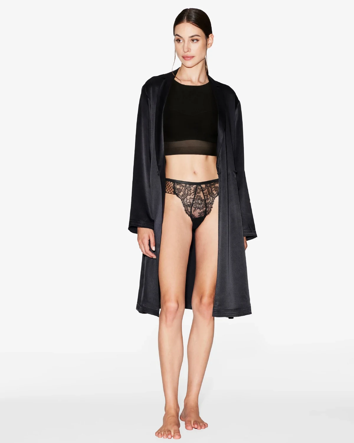 Sexy Sheer Mesh Wear-Outside Bra Tank 2-in-1, Wireless Lift Gather U-back Bra