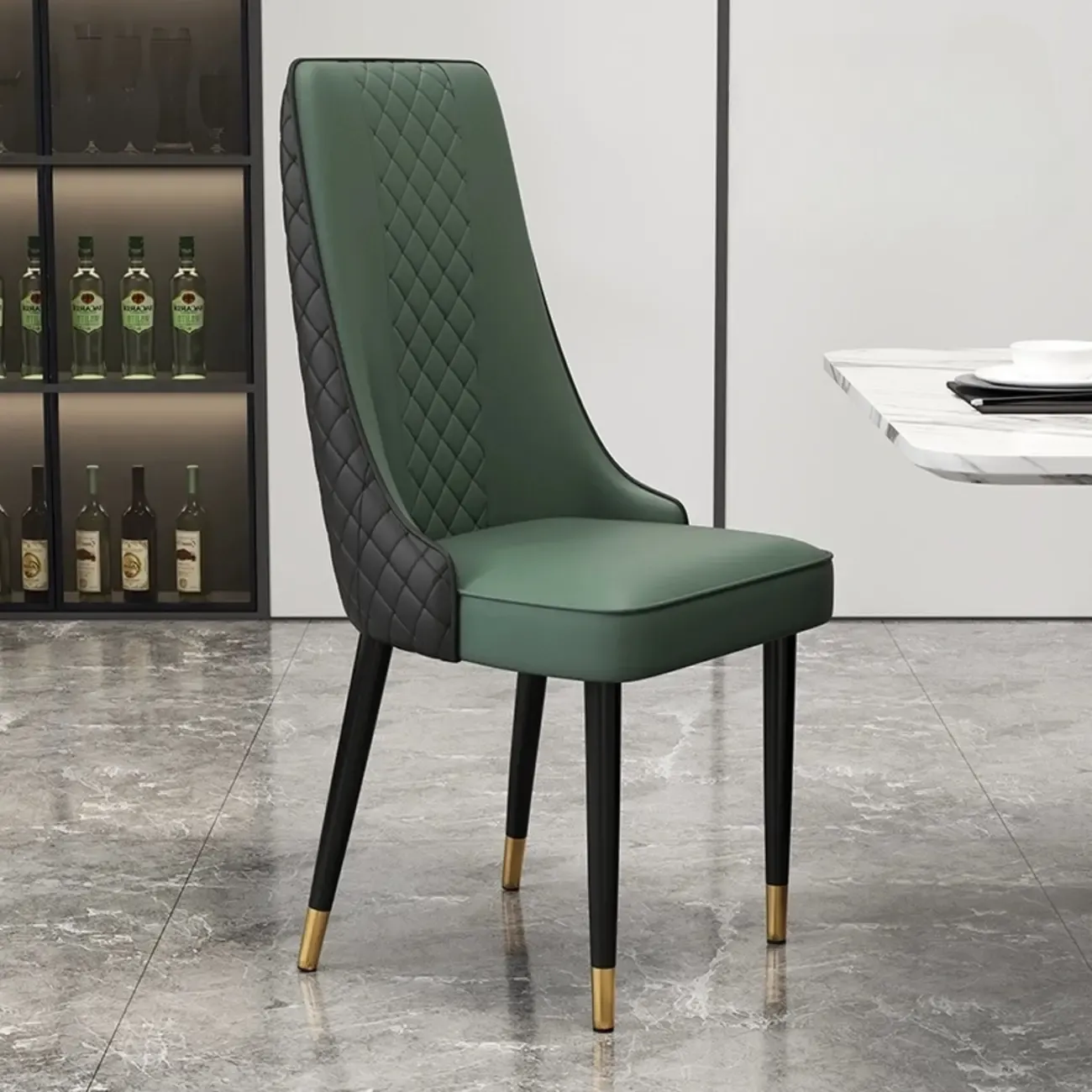 Modern Leather Full Back Upholstered Dining Chair