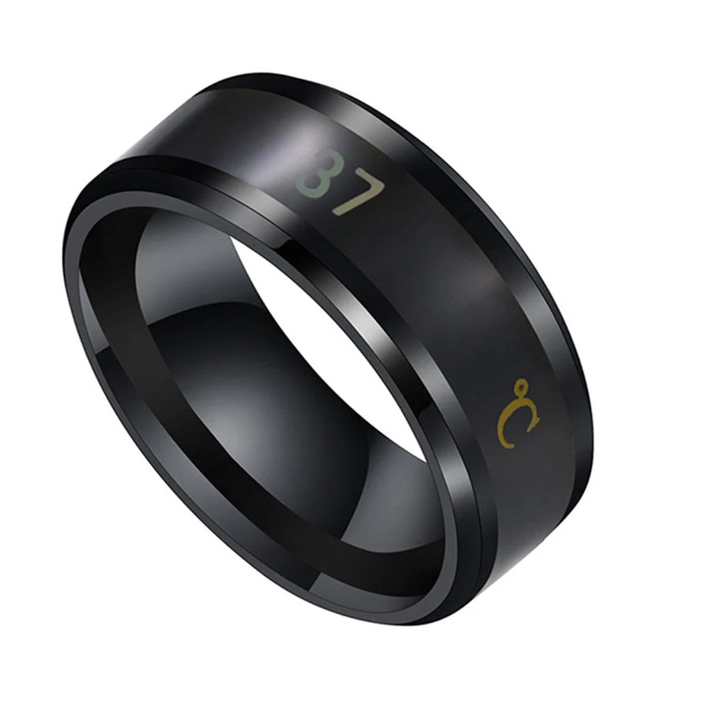 HULIANFU Smart Sensor Temperature Ring Modern Real-time Intelligent Temperature Test Finger Rings Thermometer Women Men Jewelry Gifts - Deanwangkt