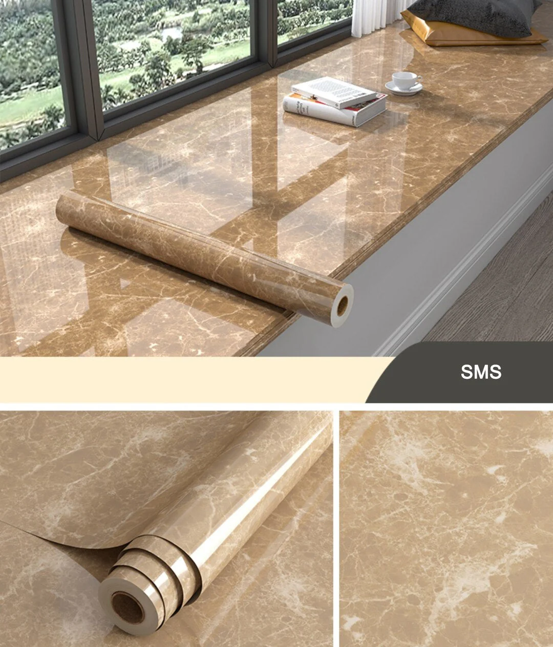 HULIANFU 2026  Kitchen Oil-proof Transparent Film Thick Self Adhesive Waterproof Countertop Furniture Marble Wallpaper Bathroom Decor Stickers - Deanwangkt