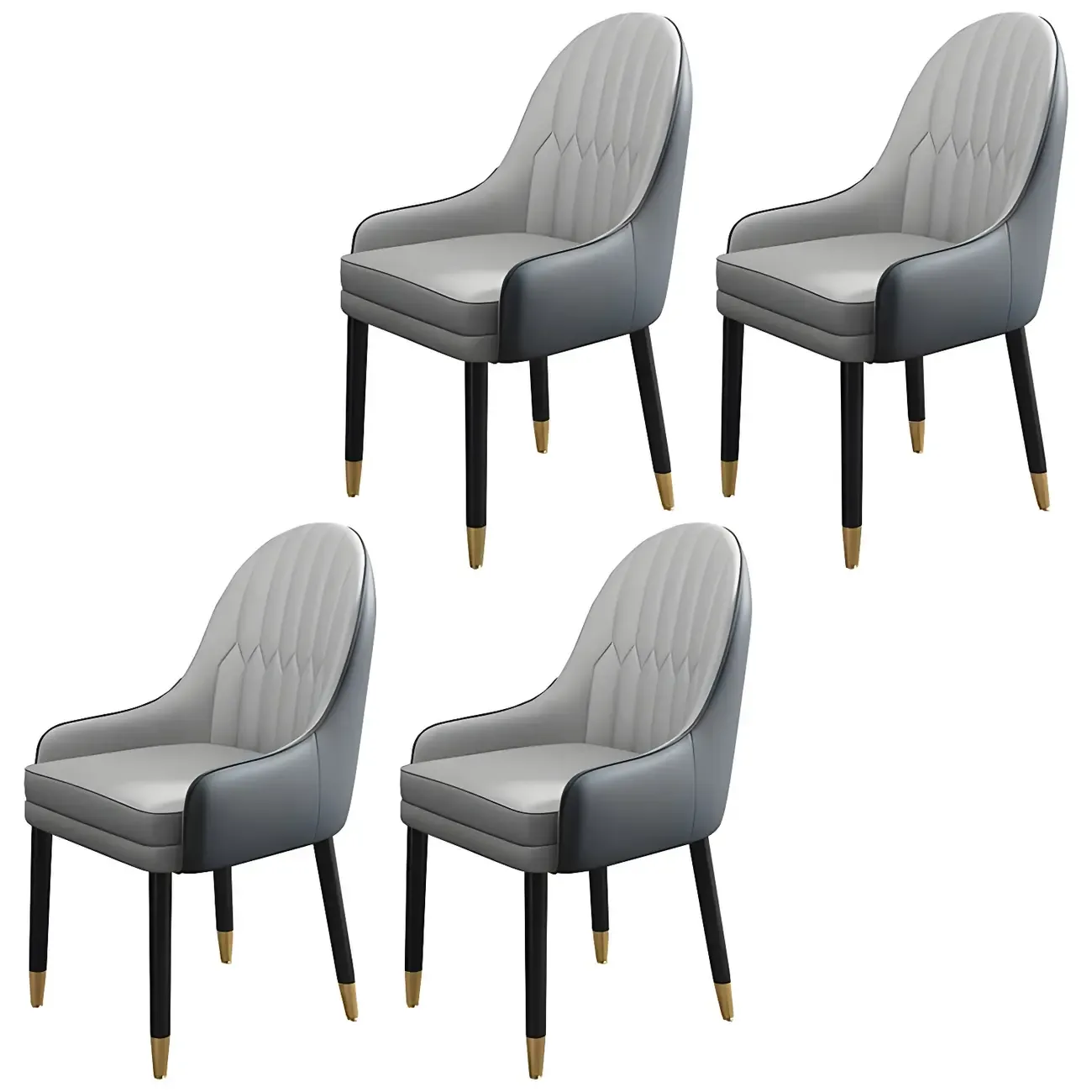 Modern Leather Upholstered Dining Chair with Arms