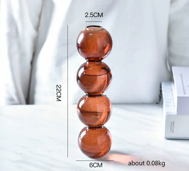 HULIANFU Nordic Creative Glass Bubble Vase Flower Arrangement Spherical Art Flower Ornaments Vases Decoration Home Birthday Gift - Deanwangkt
