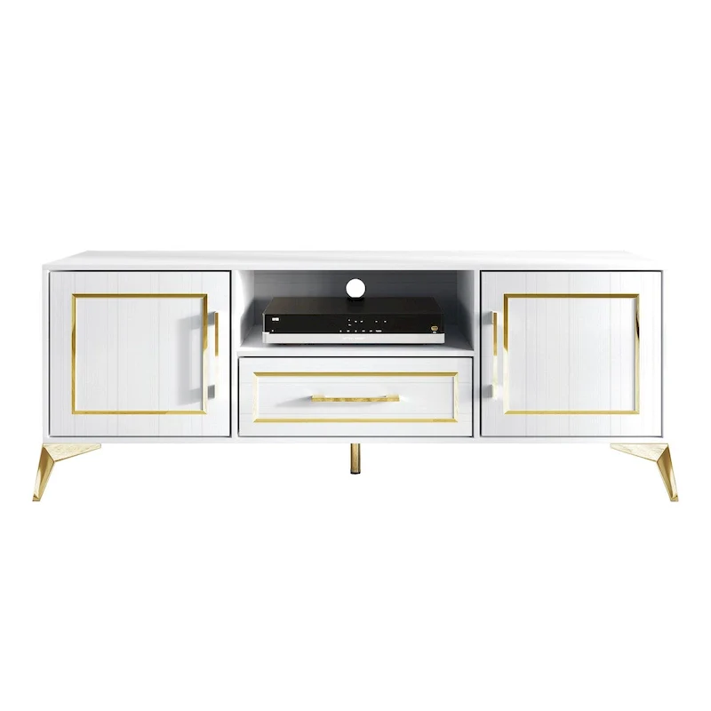 CraftPorch Contemporary TV Stand Console In White - n/a