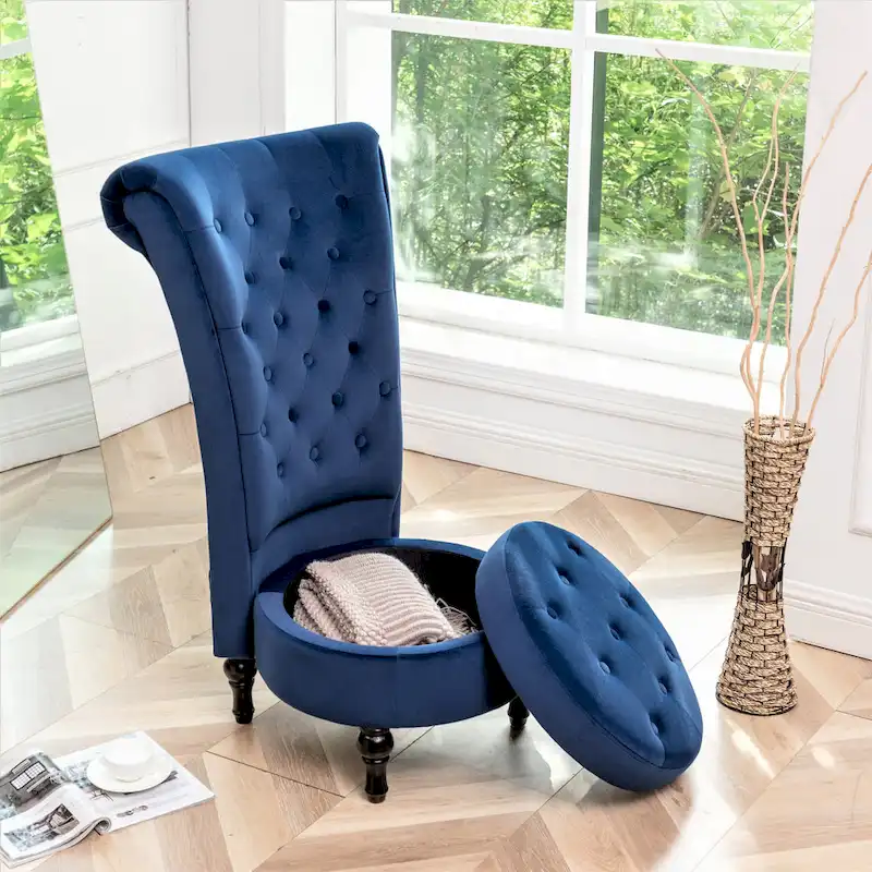 Gosser 20 Wide Velvet High Back Vanity Chair