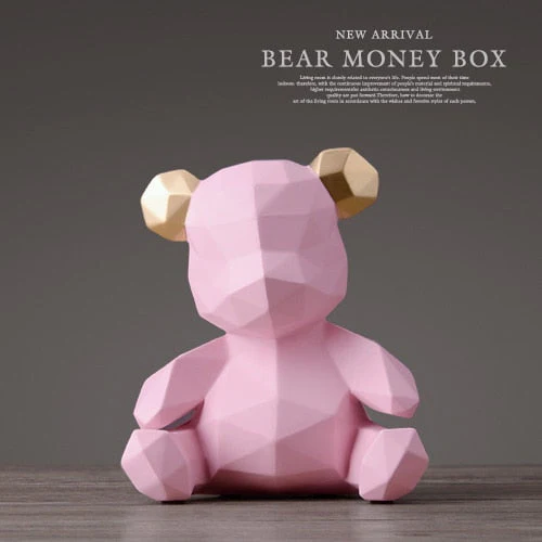 HULIANFU Piggy Bank Teddy Bear Figurines Money Box Gift Wedding Storage Box Money For Children Coins Holders Box Kids Toy Coin Bank - Deanwangkt