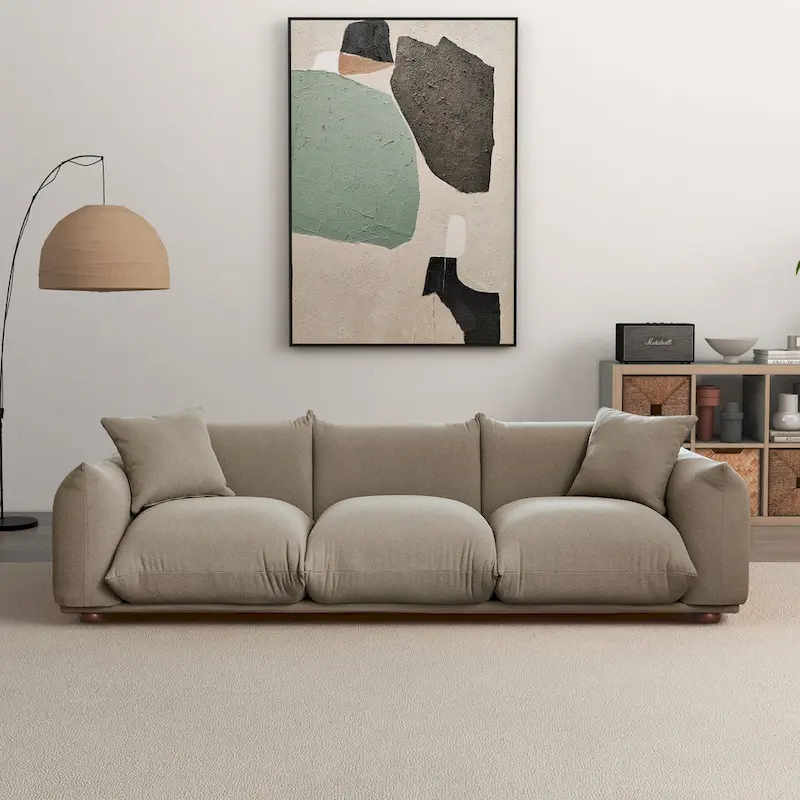 Arten Mid-Century Modern Luxury Boucle/Velvet Couch