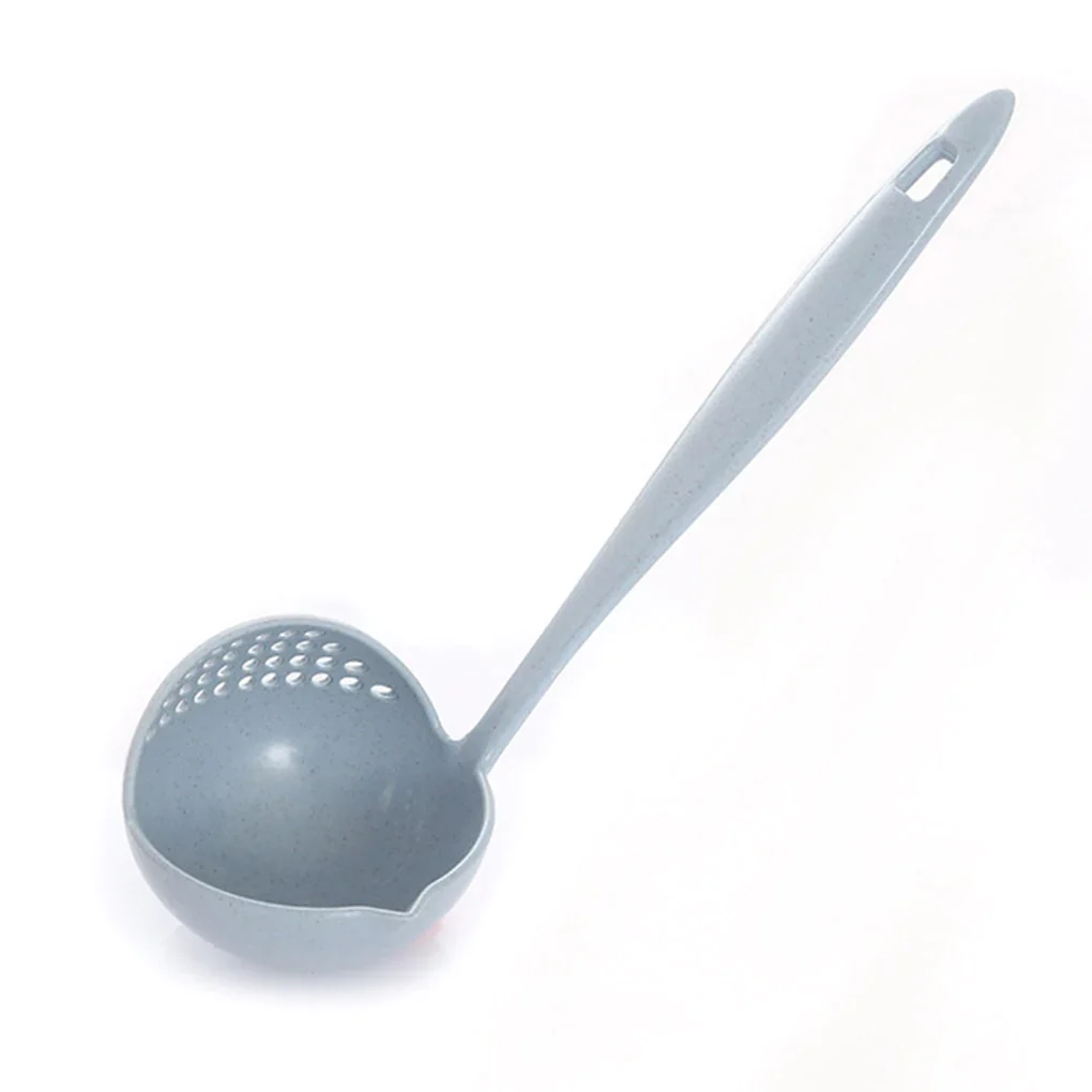 HULIANFU New Soup Spoon Long Handle Kitchen Strainer Solid Color Cooking Colander Kitchen Scoop Plastic Tableware Colander Hot - Deanwangkt
