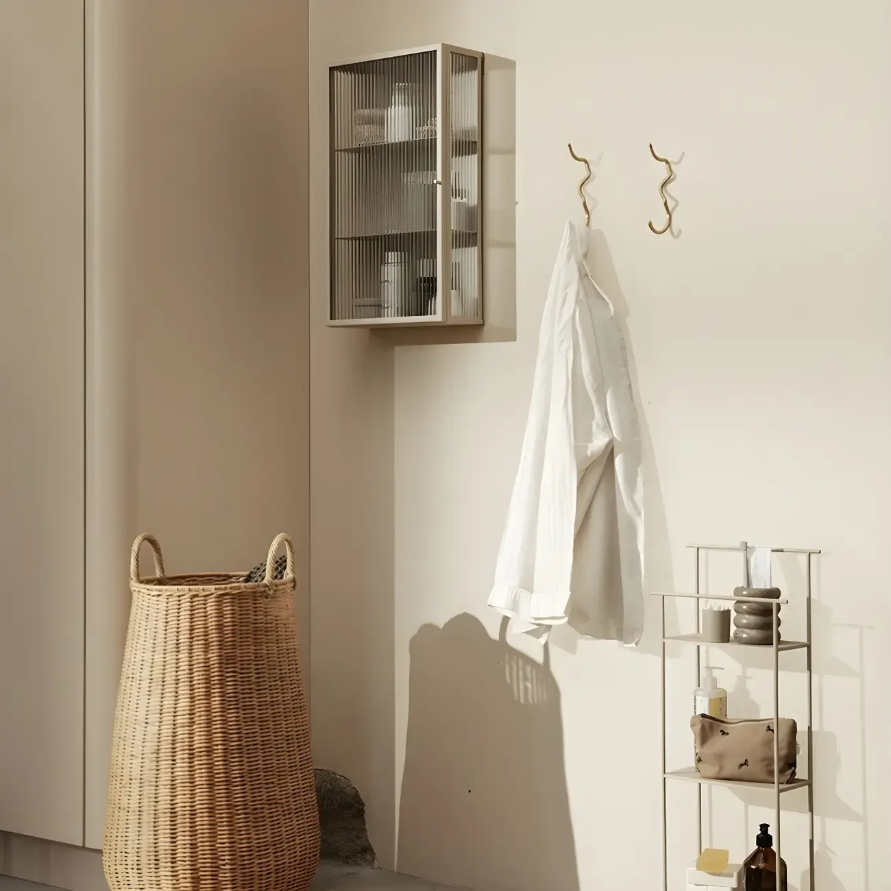 Modern Metal Black Wall-Mounted China Cabinet