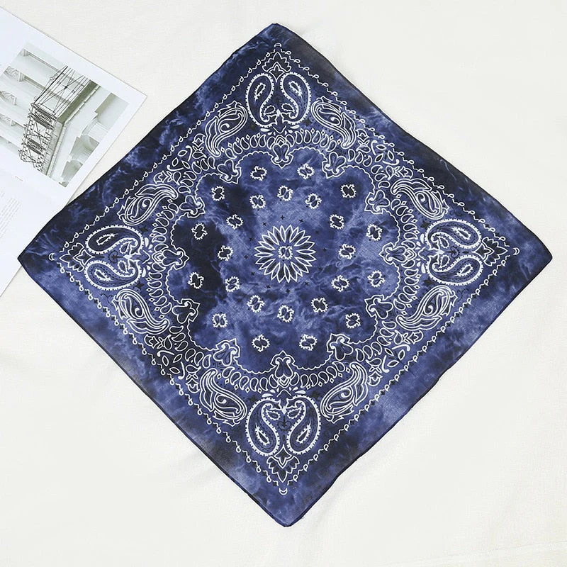 HULIANFU Tie Dye Bandana Cotton Paisley Bandanas Headbands Cowboy Handkerchiefs for Men and Women Colorful Hip-Hop Cycling Outdoor - Deanwangkt