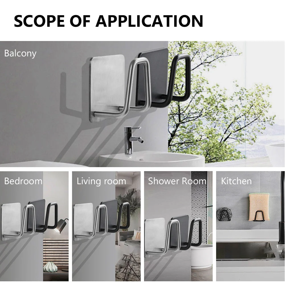 HULIANFU Kitchen Sponges Holder Self Adhesive Sink Sponges Drain Drying Rack 304 Stainless Steel Storage Holder Kitchen Sink Accessories - Deanwangkt