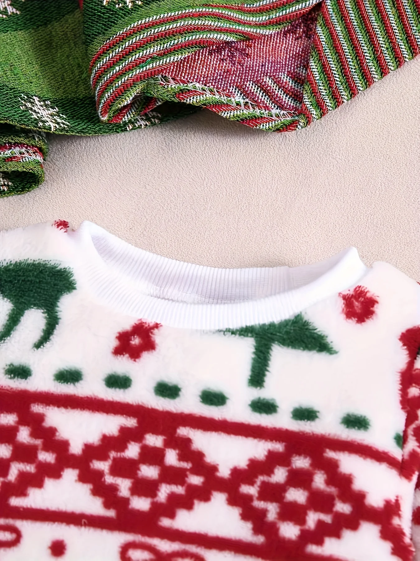 Baby Girl Christmas Fashionable Cartoon Pattern Autumn And Winter Flannel Suit Children's Warm New Two-piece Underwear - Deanwangkt