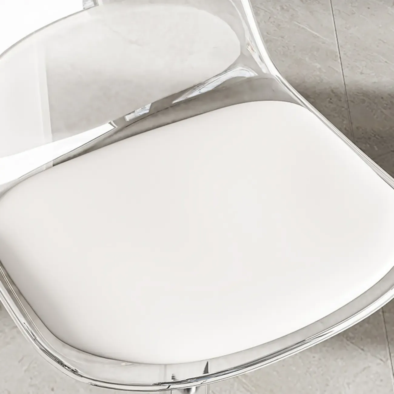 Transparent Acrylic Cushioned Swivel Adjustable Bar Stool