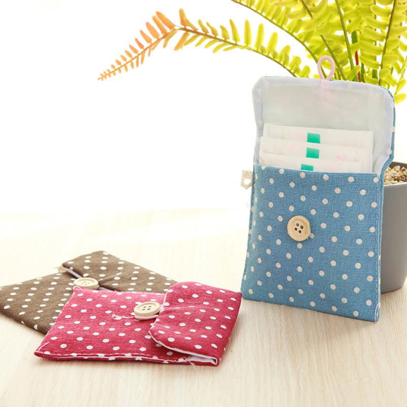 HULIANFU Waterproof Tampon Storage Bag Cute Sanitary Pad Pouches Portable Makeup Lipstick Key Earphone Data Cables Organizer Home Storage - Deanwangkt