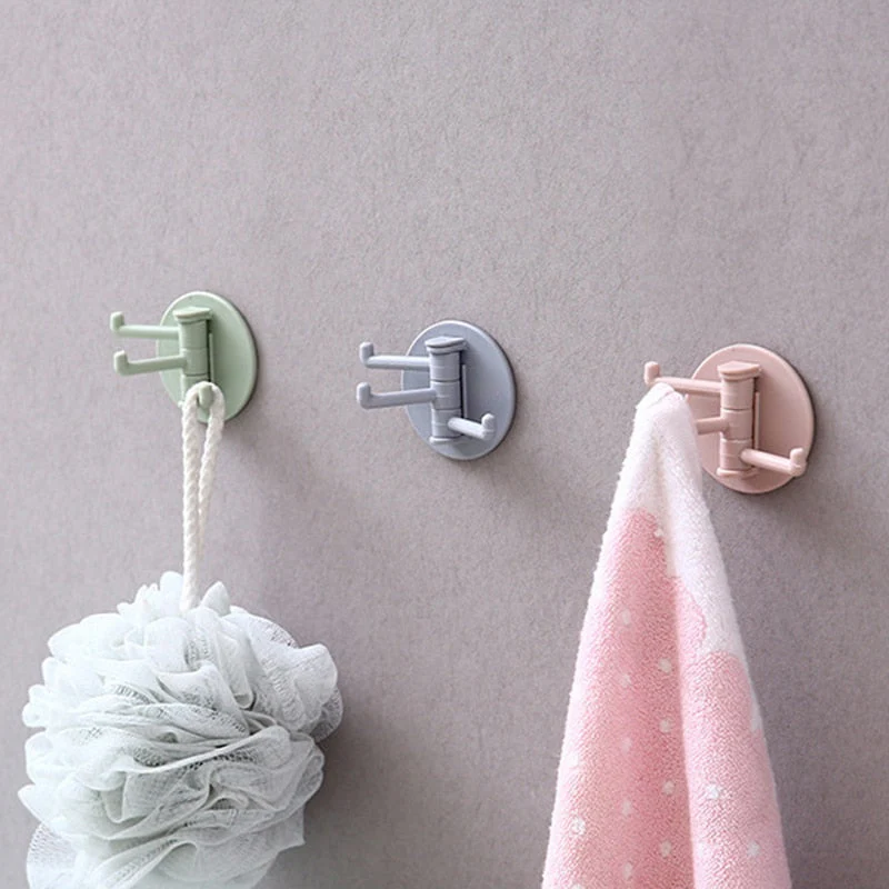 HULIANFU Three Branch Rotatable Seamless Adhesive Hook Strong Bearing Stick Hook Kitchen Wall Hanger Bathroom Kitchen supplies Hooks - Deanwangkt