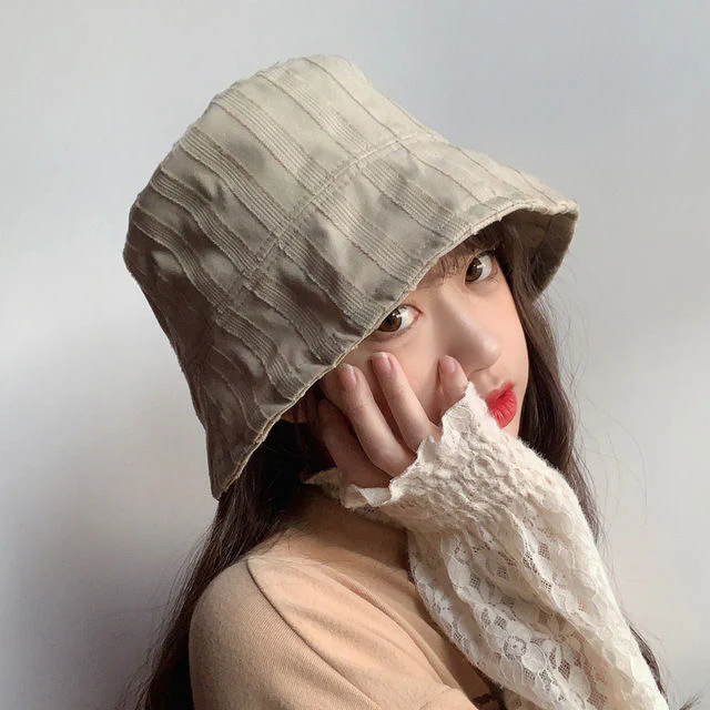 Hulianfu Bucket Hats Women Solid Simple Basic All-match Casual New Design Korean Fashion Sun Protection Streatwear Harajuku College Cozy - Deanwangkt
