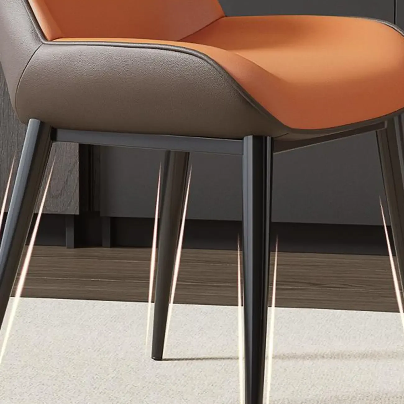 Modern Faux Leather Wingback Dining Chair Set of 2