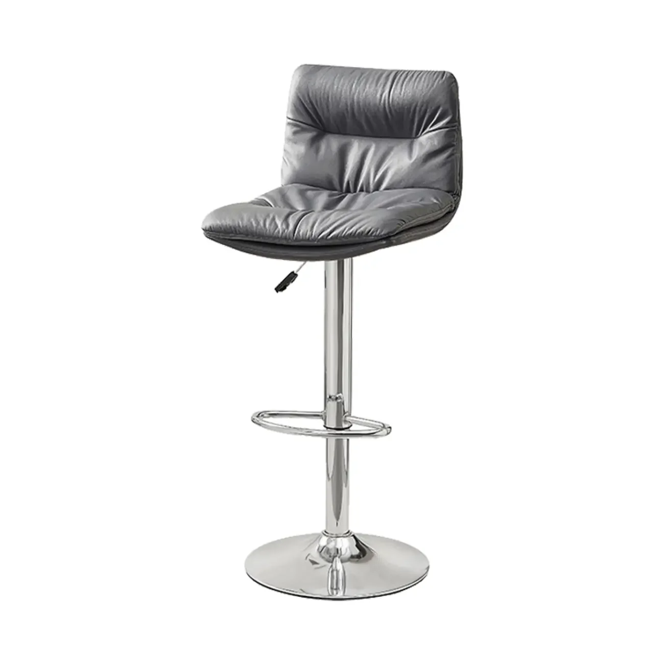 Modern Leather Saddle Swivel Adjustable Bar Stool