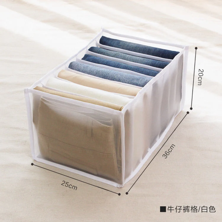 HULIANFU Stacking Pants Drawer Divider Organizer Jeans Compartment Storage Box Can Washed Home Closet Clothes Drawer Mesh Separation Box - Deanwangkt