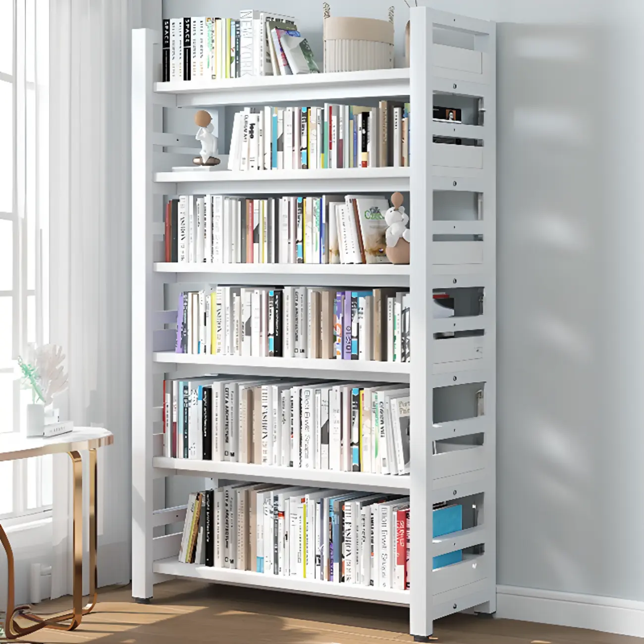 Modish Multi-Layer Open Back Wooden Tall Bookshelves