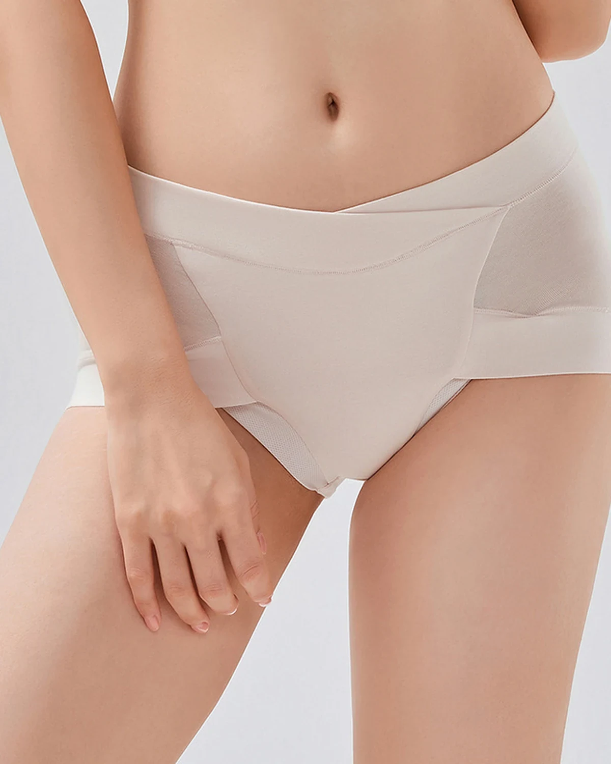 2-Pack Cotton Comfortable Mid-Rise Full-Coverage Women's Briefs, High-Stretch Cross Cotton-Crotch Panties