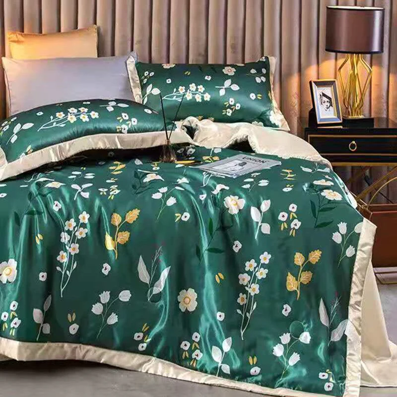 HULIANFU Summer Blanket Ice Silk Quilt Cool Feeling Nap Knee Air Conditioning Quilt Adult Children Washable Bedding - Deanwangkt