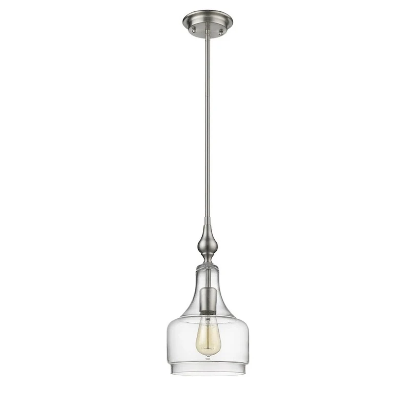 Chloe Transitional 1-light Brushed Nickel Pendant - Silver