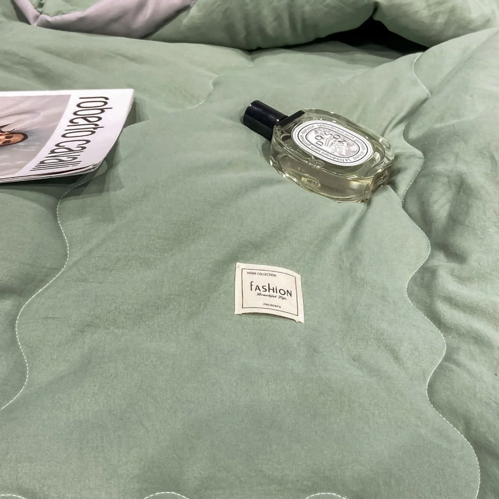 HULIANFU Summer Air Conditioning Quilt Washed Cotton Throw Blanket Quilting Thin Comforter Cooling Duvet Quilted Quilt Solid Color - Deanwangkt