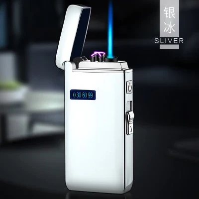 HULIANFU New Windproof Metal Dual Plasma Arc Lighter Jet USB Torch Lighter Gas Electric Butane Chargeable Pipe Cigar Lighter Gadgets - Deanwangkt