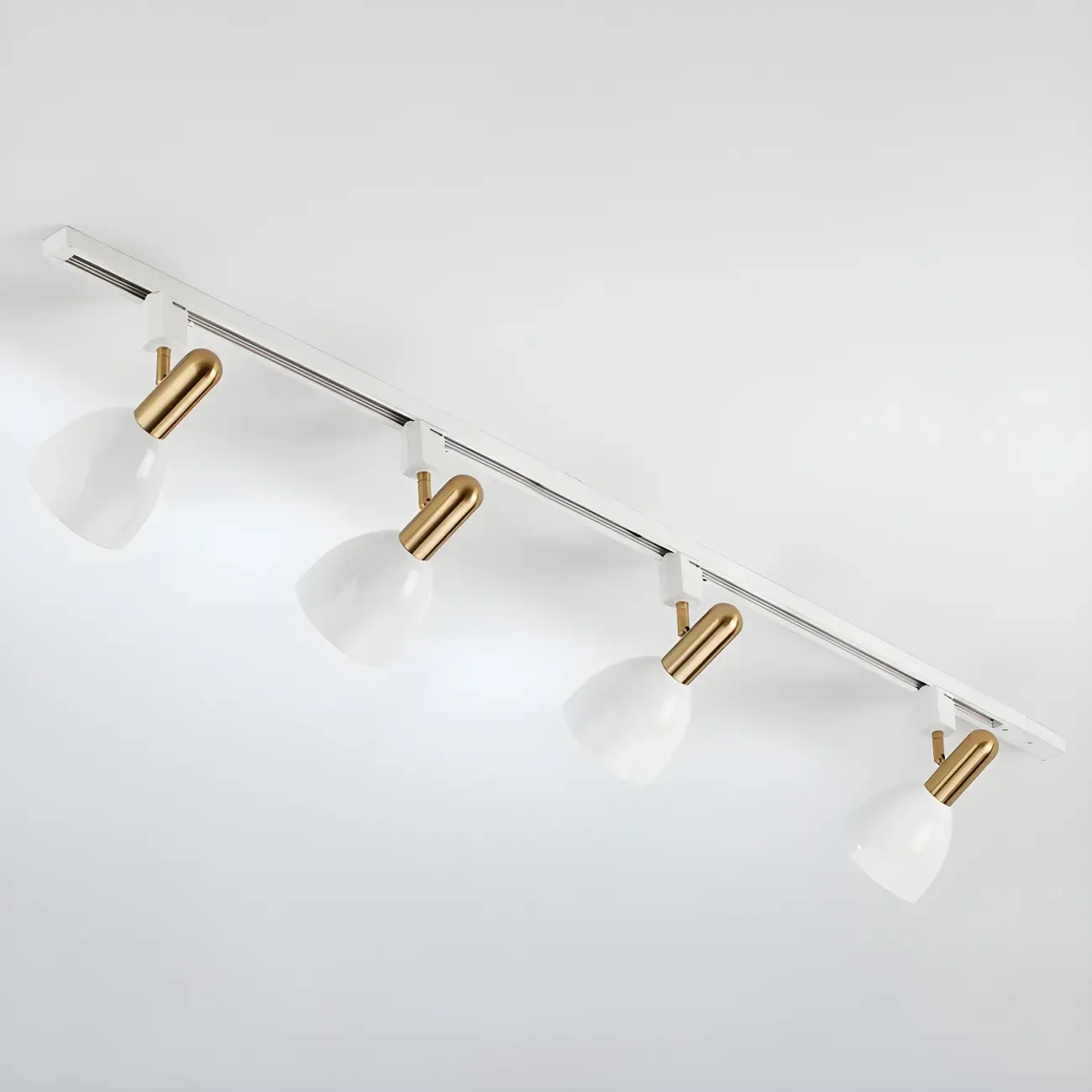 4-Light Modern Metal Dome Shade Slidable LED Track Light